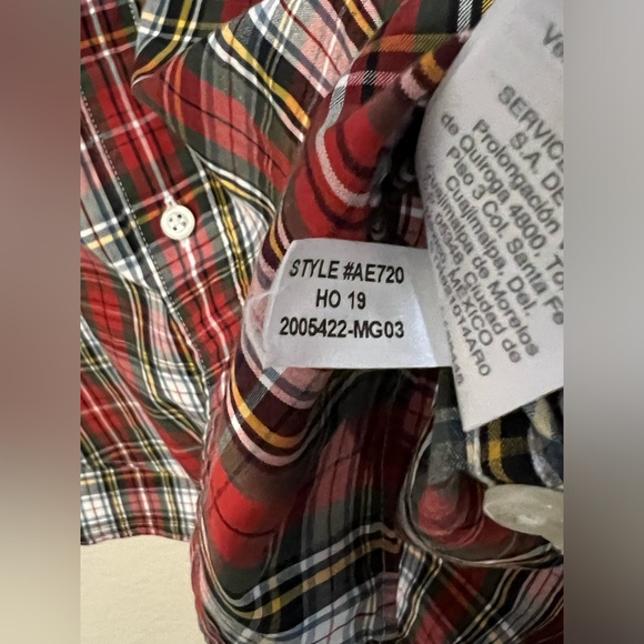 J. Crew Mens Stretch Secret Wash Chili Plaid Organic Cotton Classic Fit Medium - Picture 7 of 14